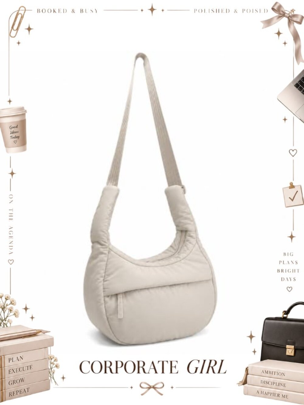 TASSINI Lightweight Nylon Puffer Crossbody Bag Cloud Puff Shoulder Purse